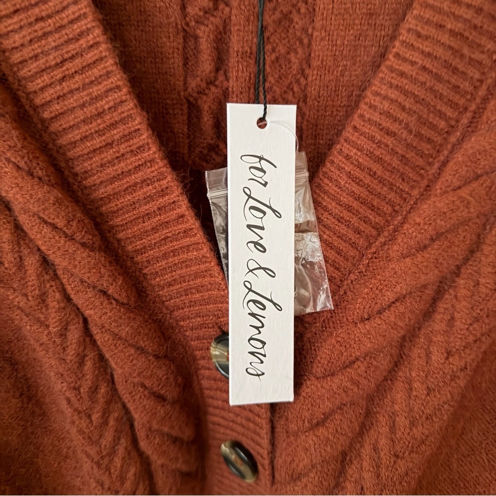 For Love And Lemons Lydia Cardigan Sienna Terracotta sweater top Revolve L - Picture 6 of 8